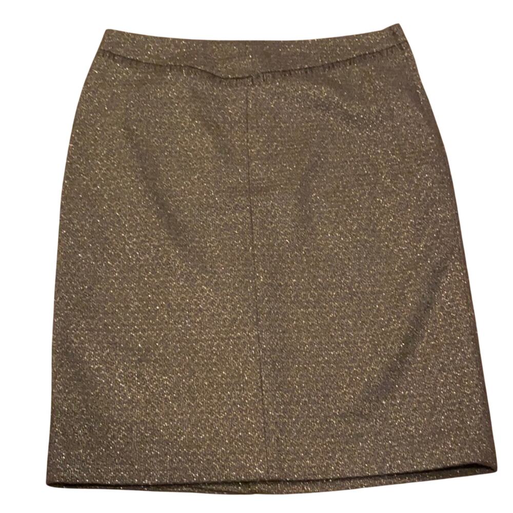 Club Monaco Moss Green Gold Thread Pencil Skirt Holiday Officecore Y2K (size 6)